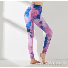 Tie Dyeing Bauch Kontrolle Yoga Hose